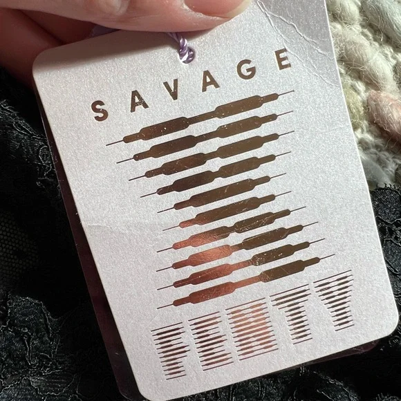 Savage X Fenty Floral Lace And Mesh Bralette Black Caviar size L NWT - Picture 11 of 14